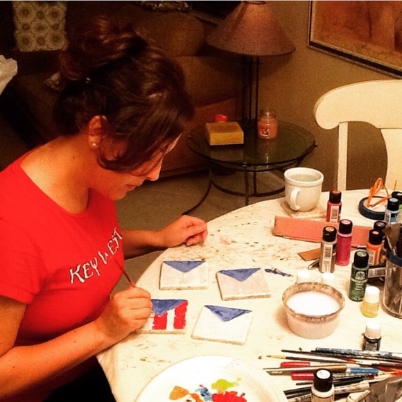 Whitney Houston hand painted marble tile - Picture 5 of 5